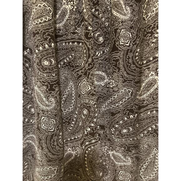Anne Klein Large Women’s Blouse Paisley Cap Sleeve Round Neck Top Brown/White - Picture 14 of 15